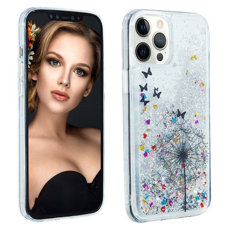 Hoesje voor iPhone 15 Pro Max Paardebloemglitter