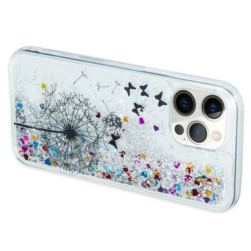 Hoesje voor iPhone 15 Pro Max Paardebloemglitter