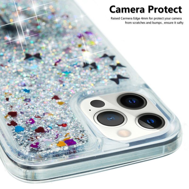 Hoesje voor iPhone 15 Pro Max Paardebloemglitter