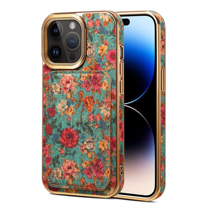 Hoesje voor iPhone 15 Pro Max Vintage Houder Kaarthouder