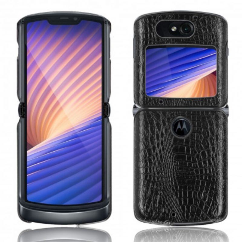 Hoesje voor Motorola Razr 5G Krokodillenhuid-effect