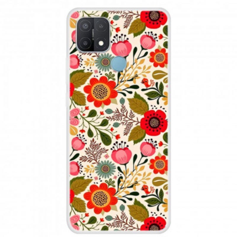 Hoesje voor Oppo A15 Bloemen Tapijt