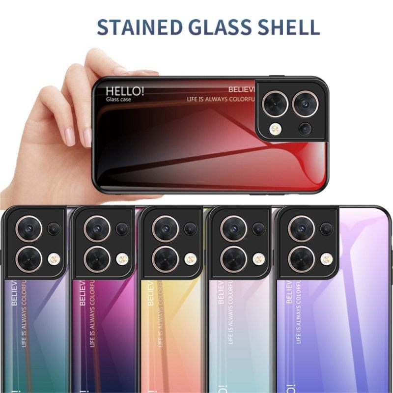 Hoesje voor Oppo Reno 8 Gehard Glas Hallo