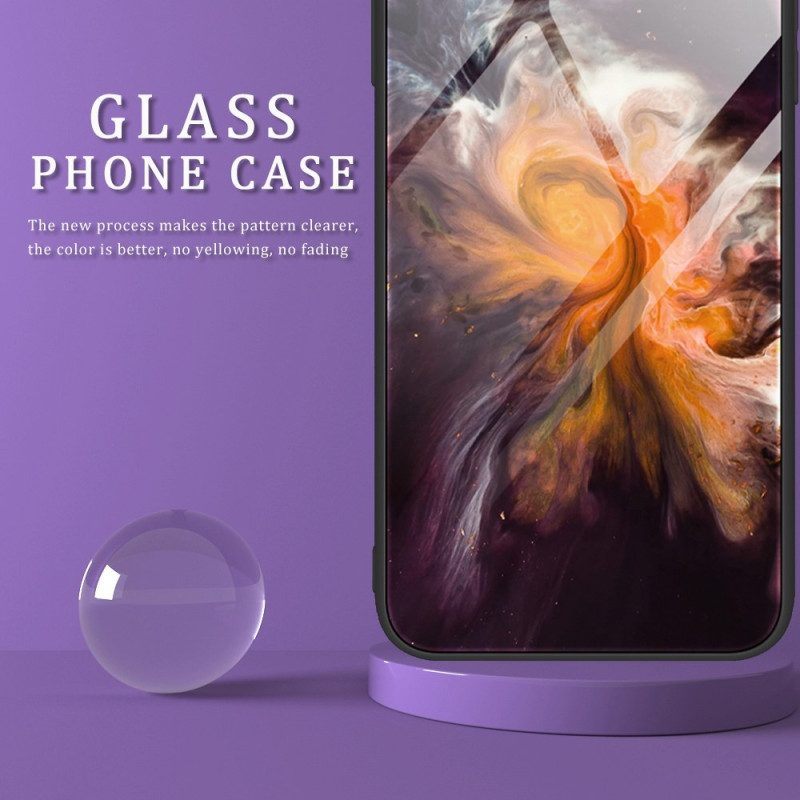 Hoesje voor Oppo Reno 8 Pro Marmeren Kleuren Gehard Glas