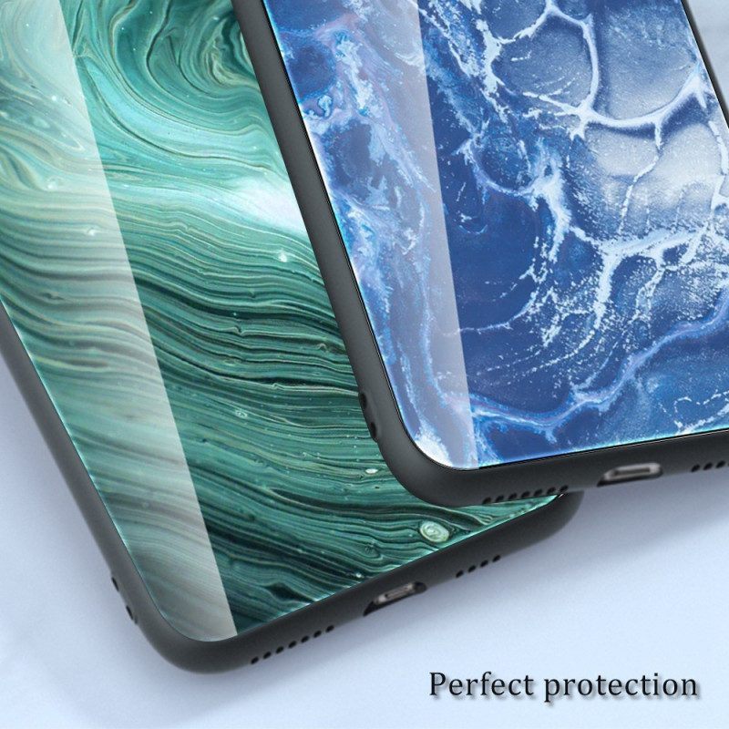 Hoesje voor Oppo Reno 8 Pro Marmeren Kleuren Gehard Glas