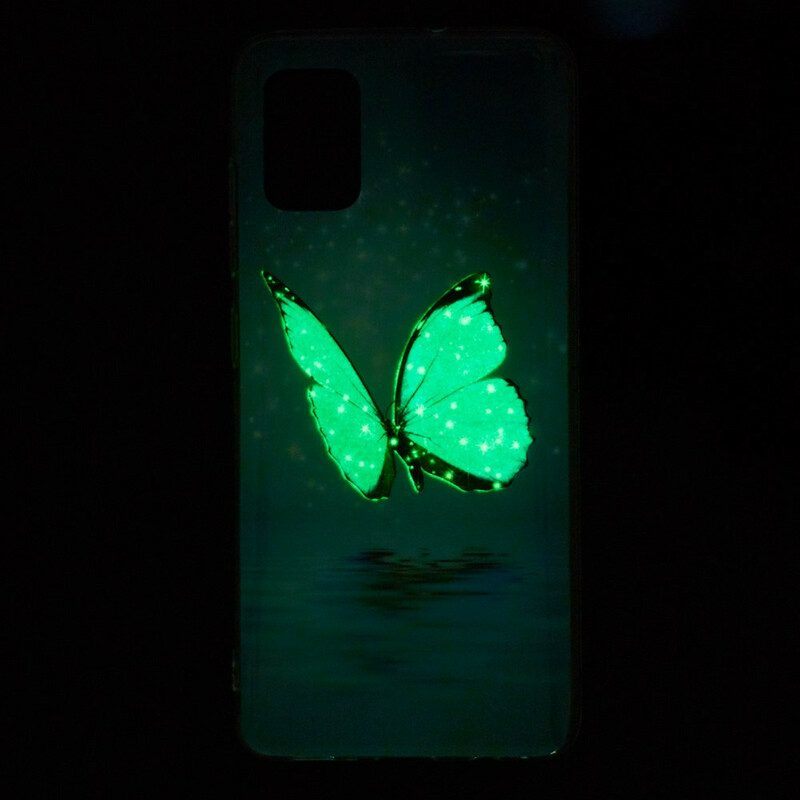 Hoesje voor Poco M5s Fluorescerende Blauwe Vlinder