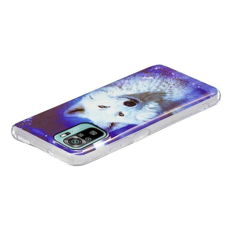 Hoesje voor Poco M5s Fluorescerende Wolf-serie