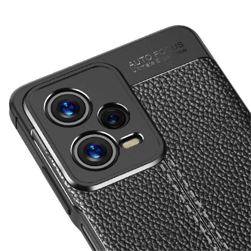 Hoesje voor Poco X5 Pro 5G Dubbellijnig Litchi-leereffect