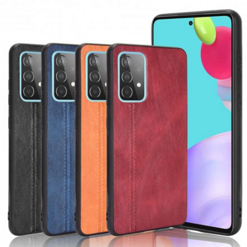 Hoesje voor Samsung Galaxy A52 4G / A52 5G / A52s 5G Couture-leereffect