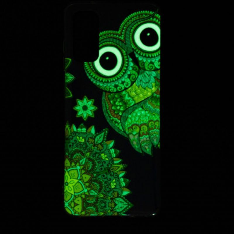 Hoesje voor Samsung Galaxy A52 4G / A52 5G / A52s 5G Fluorescerende Uil Mandala