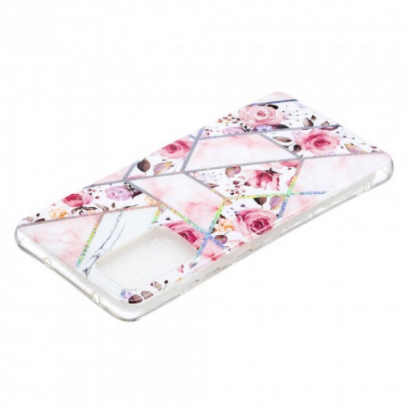 Hoesje voor Samsung Galaxy A52 4G / A52 5G / A52s 5G Gemarmerde Bloemen