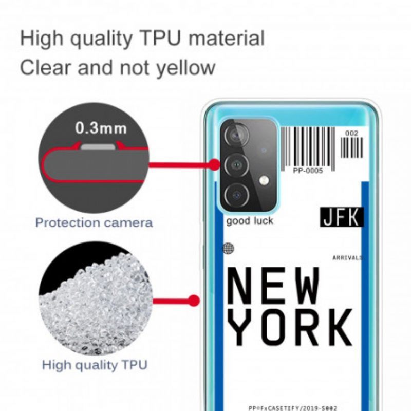 Hoesje voor Samsung Galaxy A52 4G / A52 5G / A52s 5G Instapkaart Naar New York