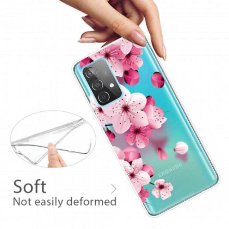 Hoesje voor Samsung Galaxy A52 4G / A52 5G / A52s 5G Kleine Roze Bloemen