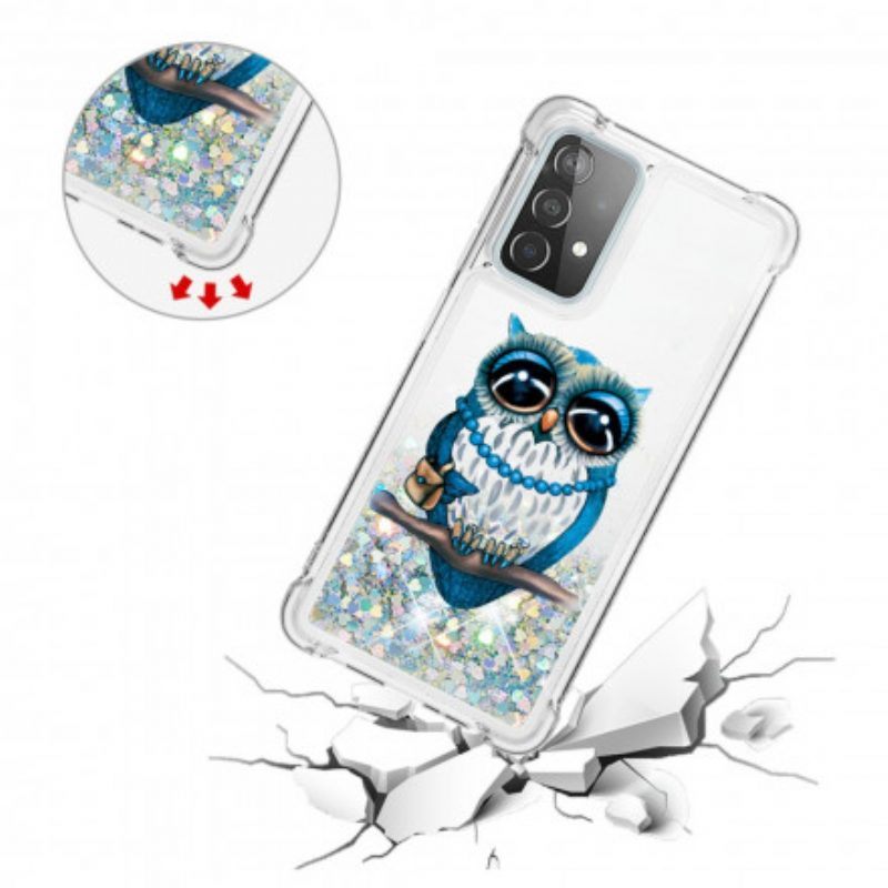 Hoesje voor Samsung Galaxy A52 4G / A52 5G / A52s 5G Miss Uil Pailletten