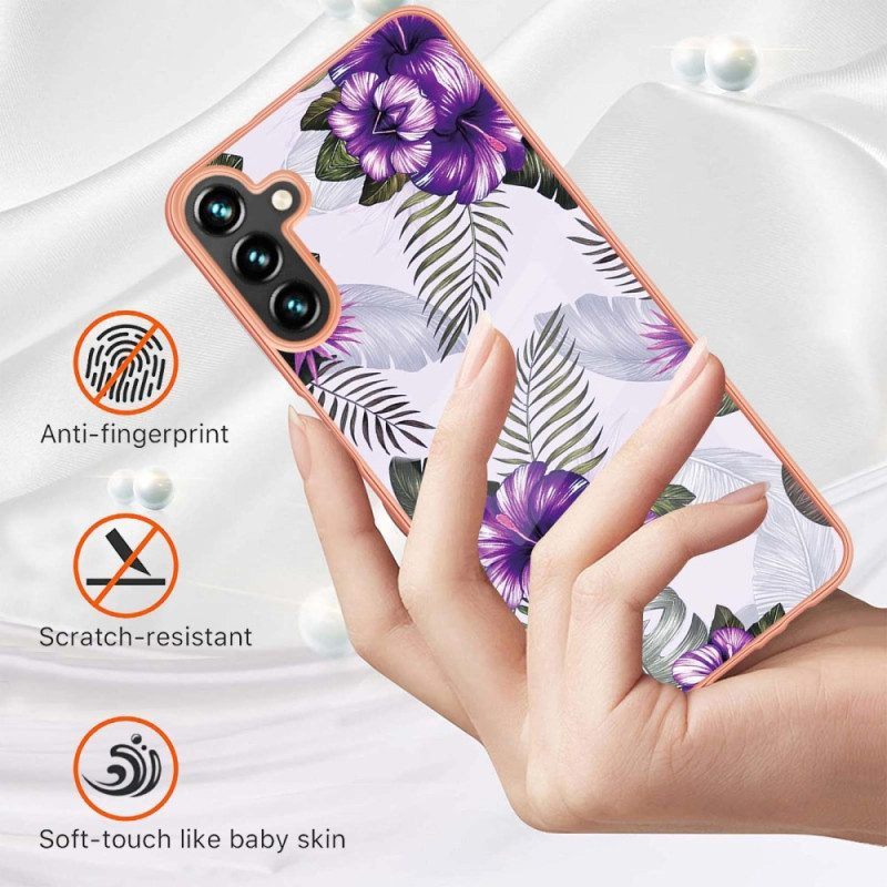 Hoesje voor Samsung Galaxy A54 5G Gemarmerde Bloemen