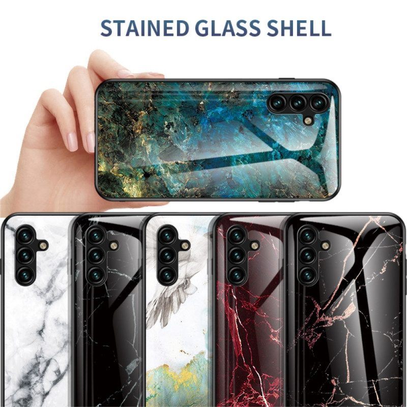 Hoesje voor Samsung Galaxy A54 5G Marmeren Kleuren Gehard Glas