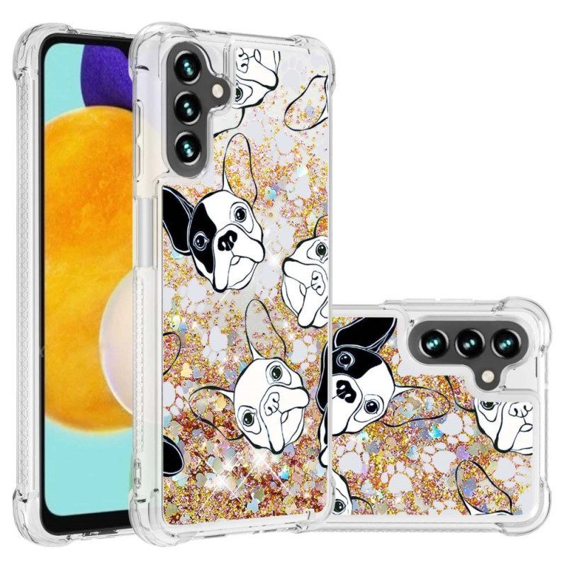 Hoesje voor Samsung Galaxy A54 5G Mr Dog Pailletten