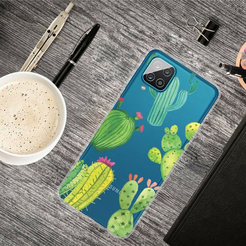 Hoesje voor Samsung Galaxy M12 / A12 Aquarel Cactussen