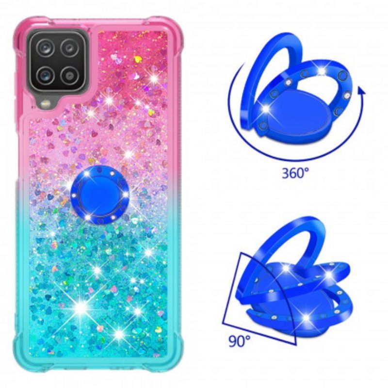 Hoesje voor Samsung Galaxy M12 / A12 Glitter Ringbeugel