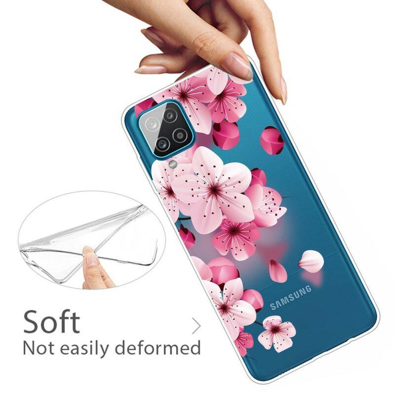 Hoesje voor Samsung Galaxy M12 / A12 Kleine Roze Bloemen