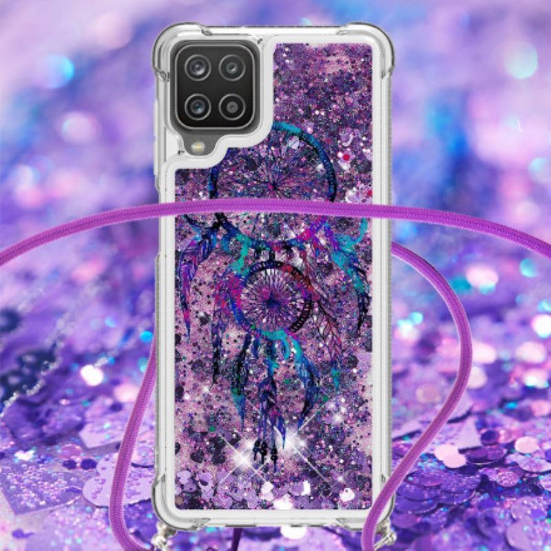 Hoesje voor Samsung Galaxy M12 / A12 Met Koord Dreamcatcher Met Trekkoord En Pailletten