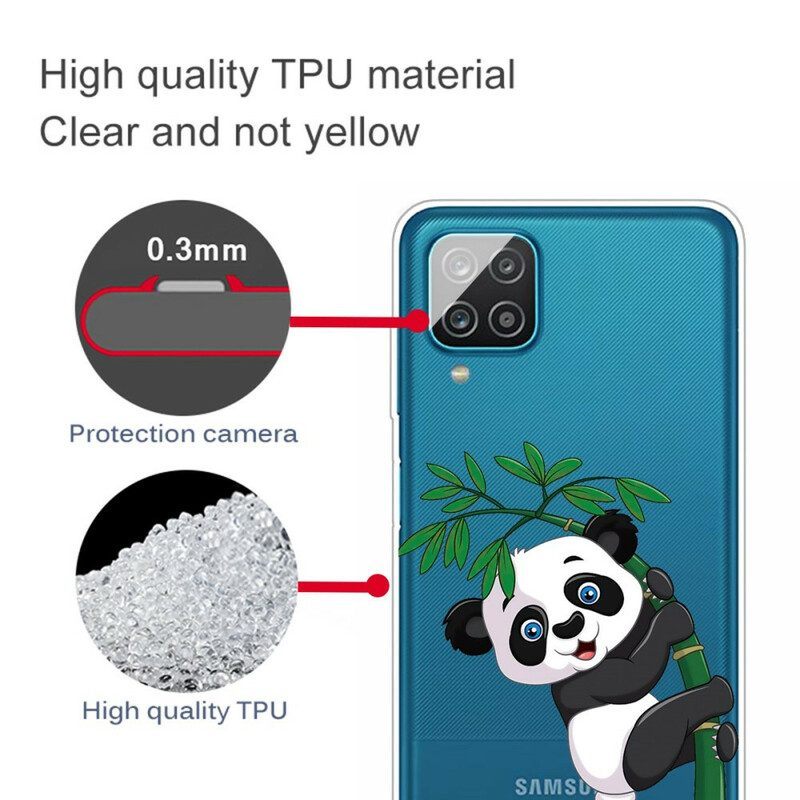 Hoesje voor Samsung Galaxy M12 / A12 Naadloze Panda Op Bamboe