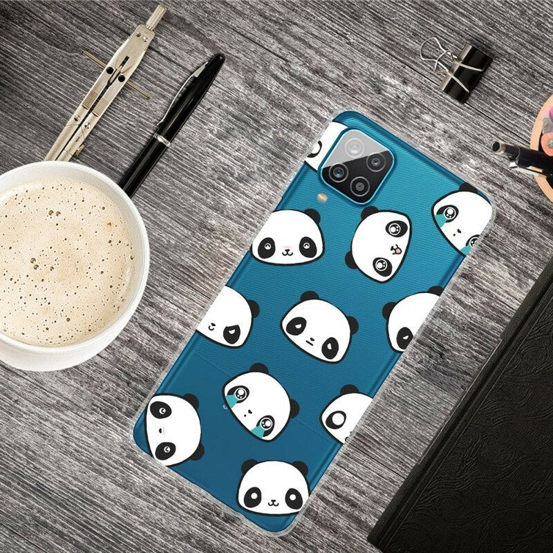 Hoesje voor Samsung Galaxy M12 / A12 Naadloze Sentimentele Panda's