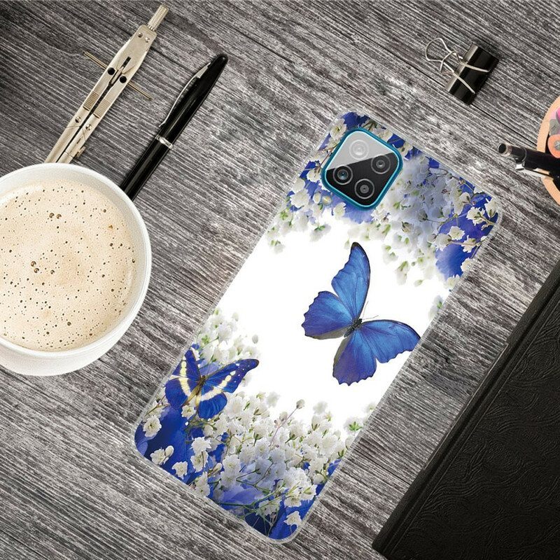 Hoesje voor Samsung Galaxy M12 / A12 Ontwerp Vlinders