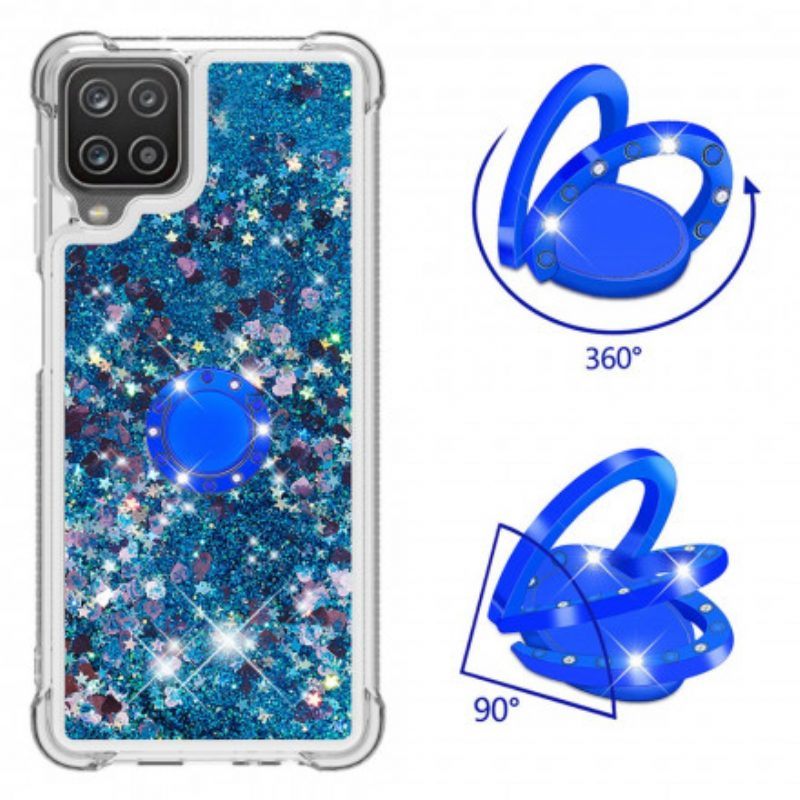 Hoesje voor Samsung Galaxy M12 / A12 Pailletten Met Ringsteun