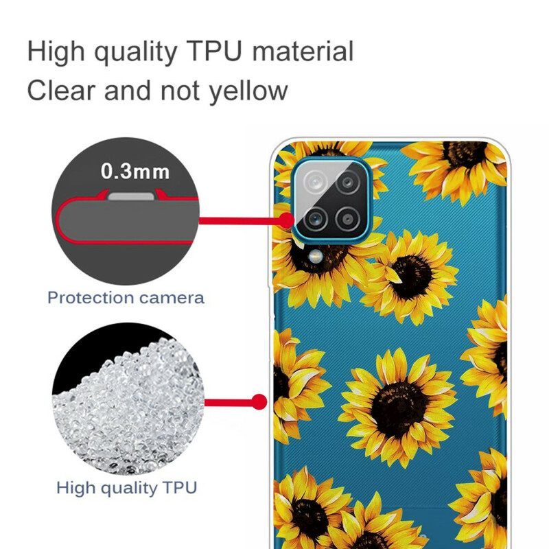 Hoesje voor Samsung Galaxy M12 / A12 Zonnebloemen