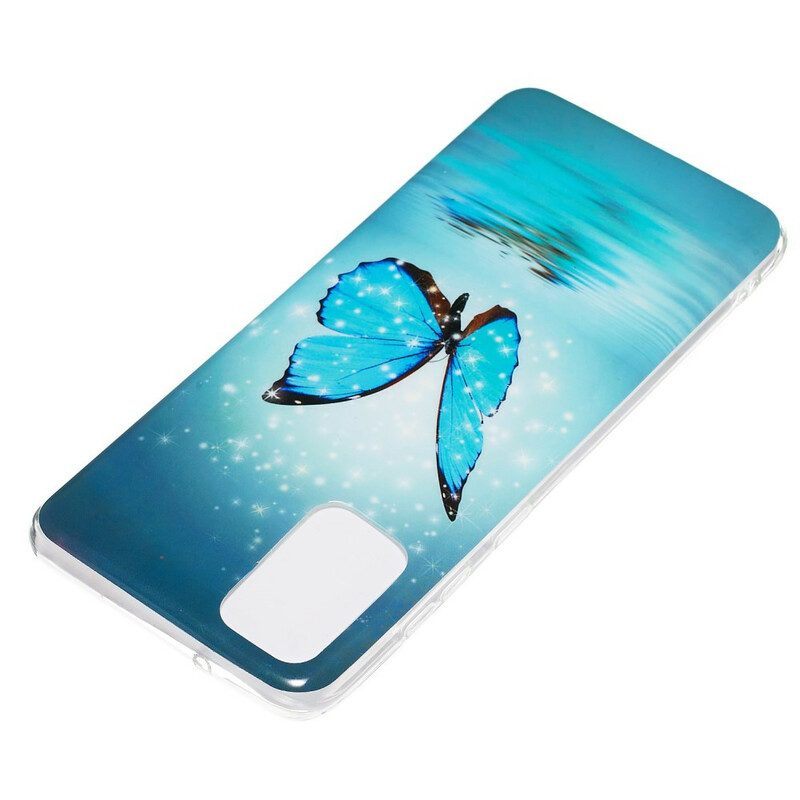 Hoesje voor Samsung Galaxy S20 Plus / S20 Plus 5G Fluorescerende Blauwe Vlinder