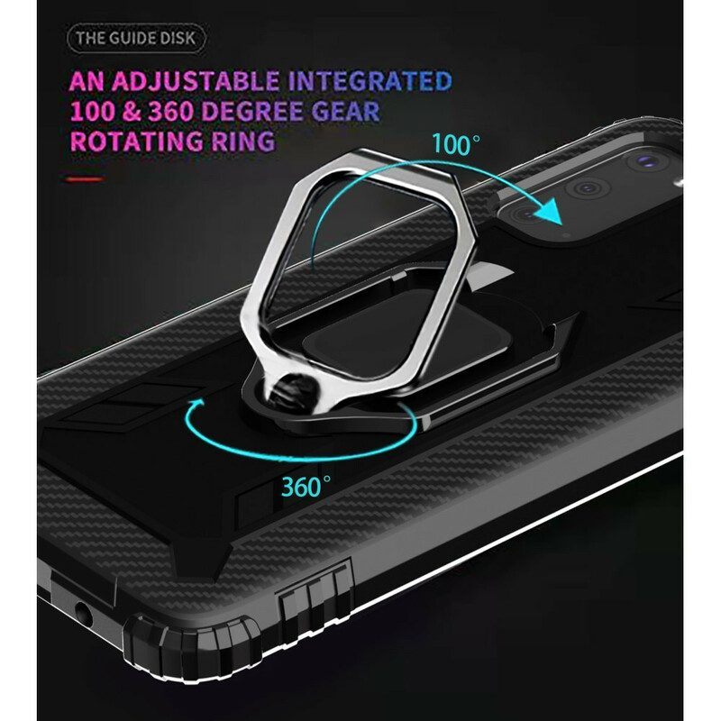 Hoesje voor Samsung Galaxy S20 Plus / S20 Plus 5G Ring En Koolstofvezel