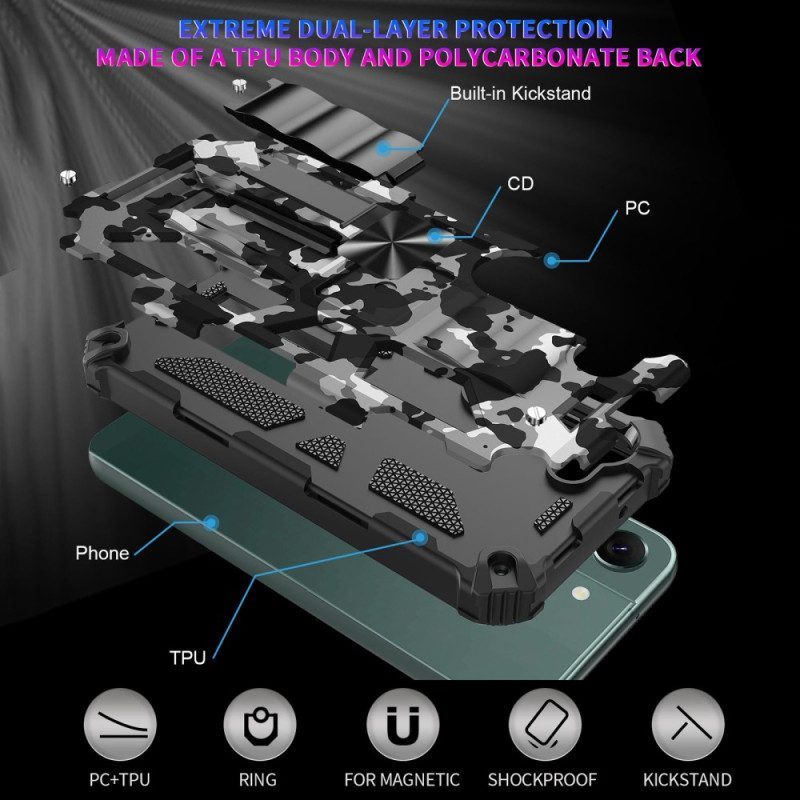 Hoesje voor Samsung Galaxy S23 5G Camouflage Verwijderbare Ondersteuning