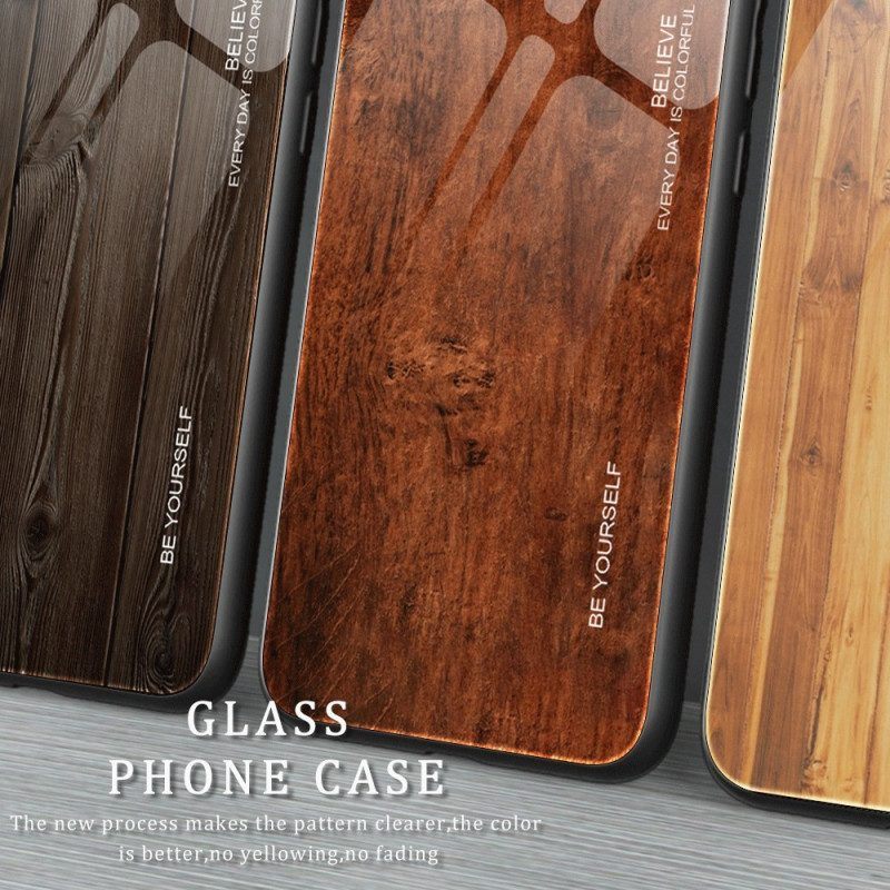 Hoesje voor Samsung Galaxy S23 5G Houtdesign Gehard Glas