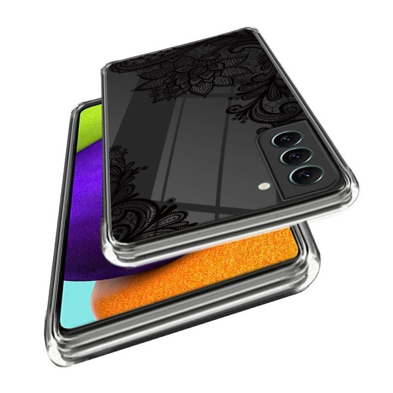 Hoesje voor Samsung Galaxy S23 5G Transparant Zwart Kant