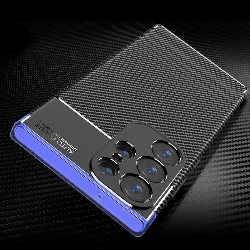 Hoesje voor Samsung Galaxy S23 Ultra 5G Flexibele Koolstofvezel