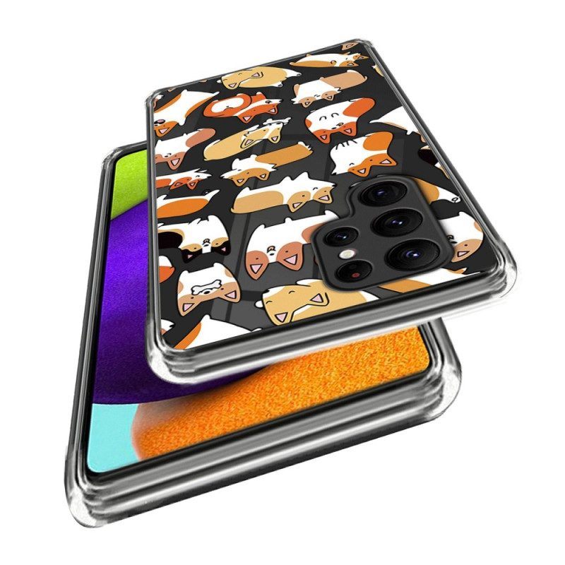 Hoesje voor Samsung Galaxy S23 Ultra 5G Meerdere Honden