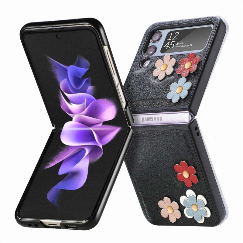 Hoesje voor Samsung Galaxy Z Flip 4 Folio-hoesje Bloemen Van Imitatieleer