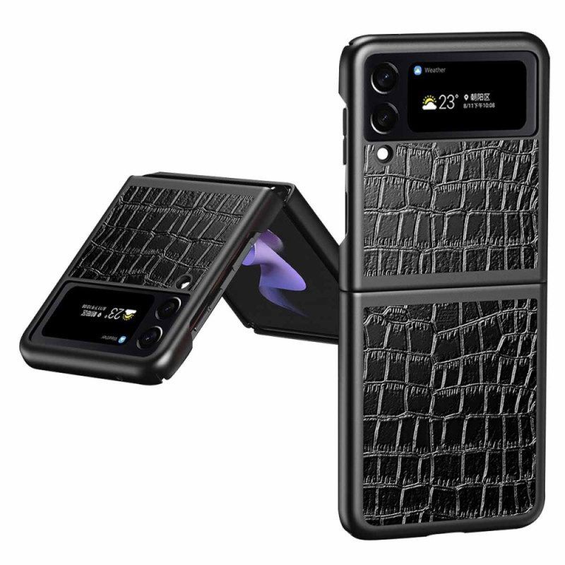 Hoesje voor Samsung Galaxy Z Flip 4 Folio-hoesje Krokodillenhuidstijl