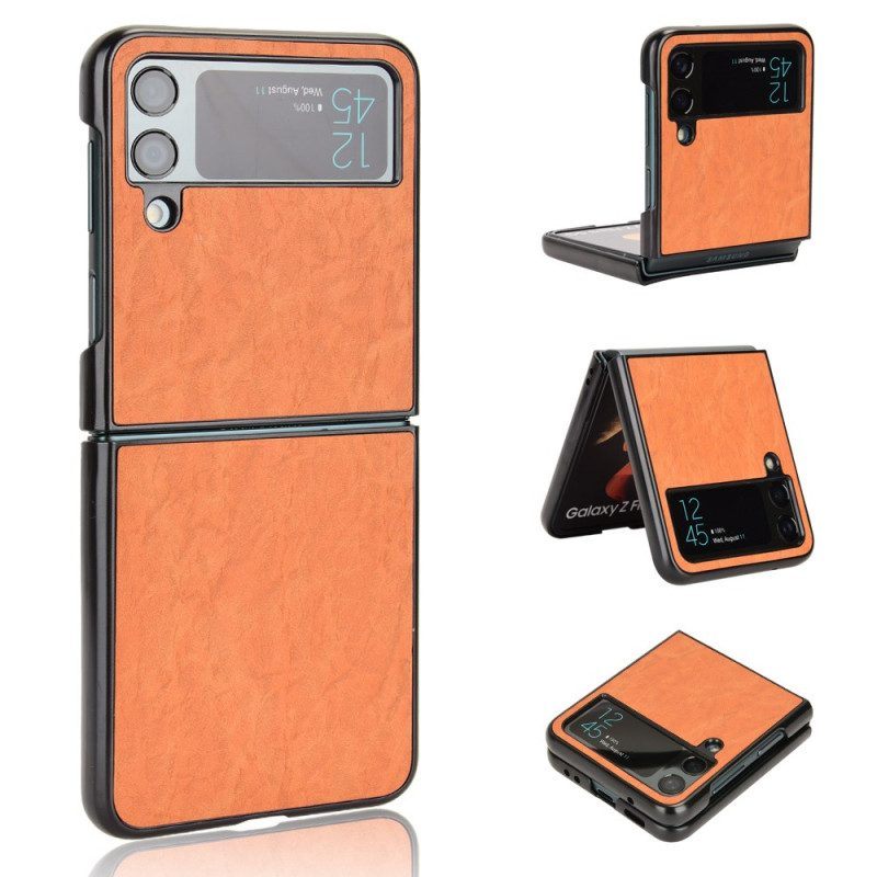 Hoesje voor Samsung Galaxy Z Flip 4 Folio-hoesje Leereffect Zachtheid