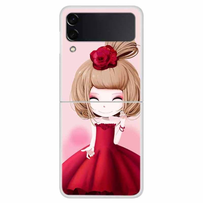 Hoesje voor Samsung Galaxy Z Flip 4 Folio-hoesje Manga Dame