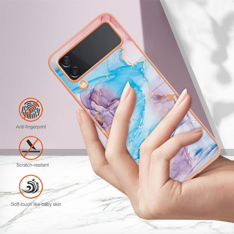 Hoesje voor Samsung Galaxy Z Flip 4 Folio-hoesje Marmeren Ontwerp