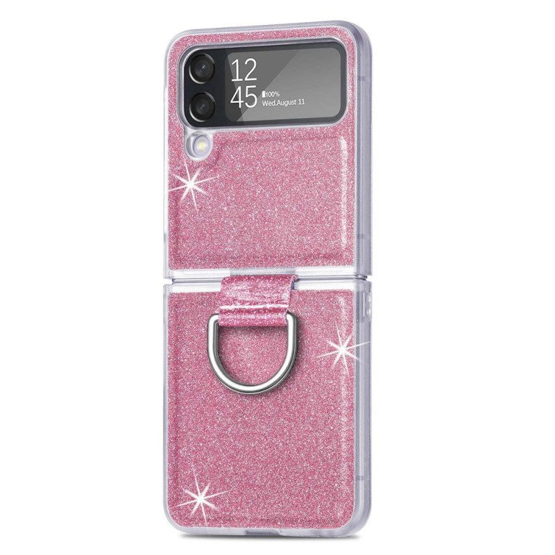 Hoesje voor Samsung Galaxy Z Flip 4 Folio-hoesje Pailletten En Ring