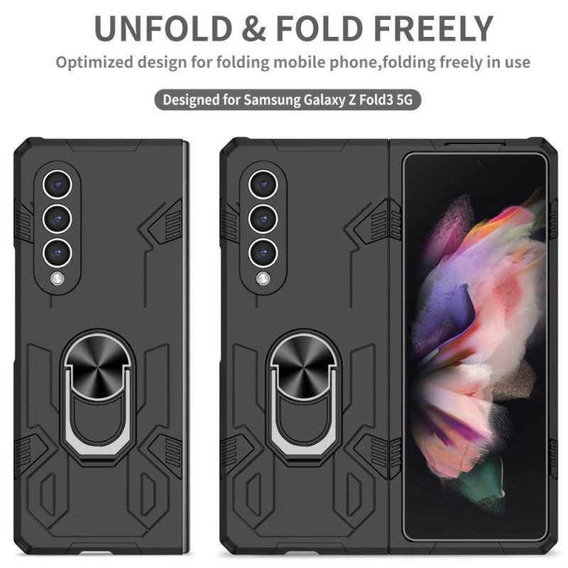 Hoesje voor Samsung Galaxy Z Fold 4 Bi-materiaal En Roterende Ring