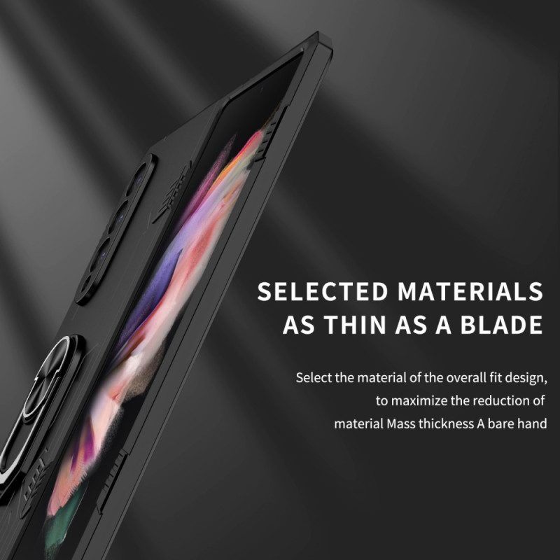 Hoesje voor Samsung Galaxy Z Fold 4 Bi-materiaal En Roterende Ring