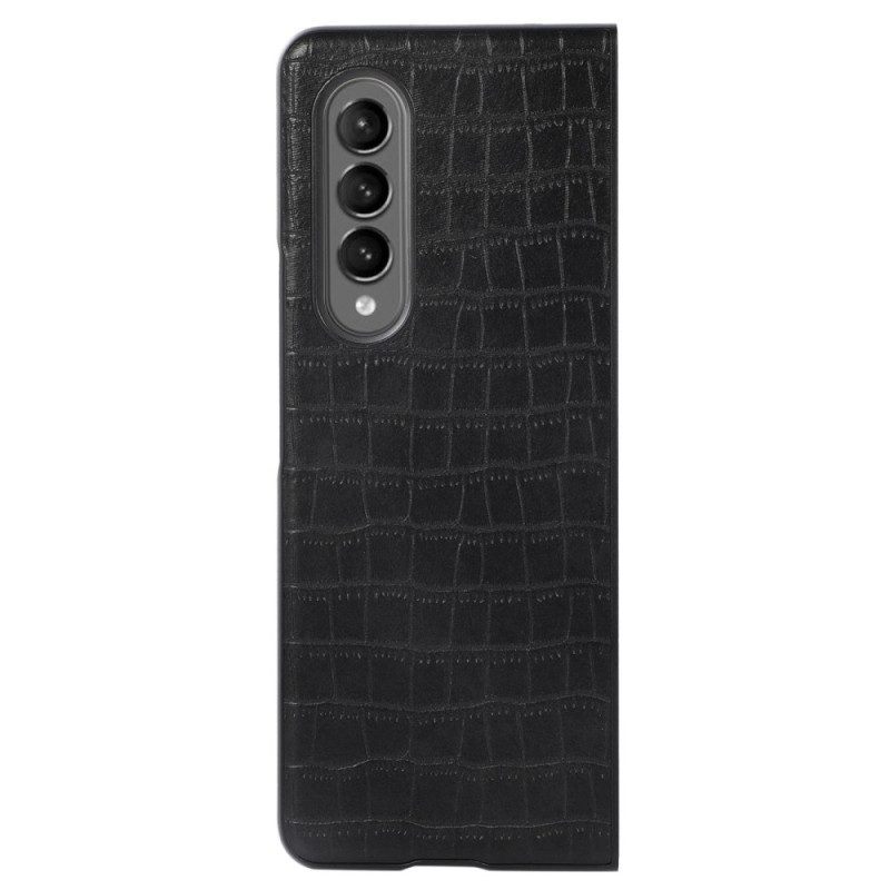 Hoesje voor Samsung Galaxy Z Fold 4 Imitatie Krokodillenleer