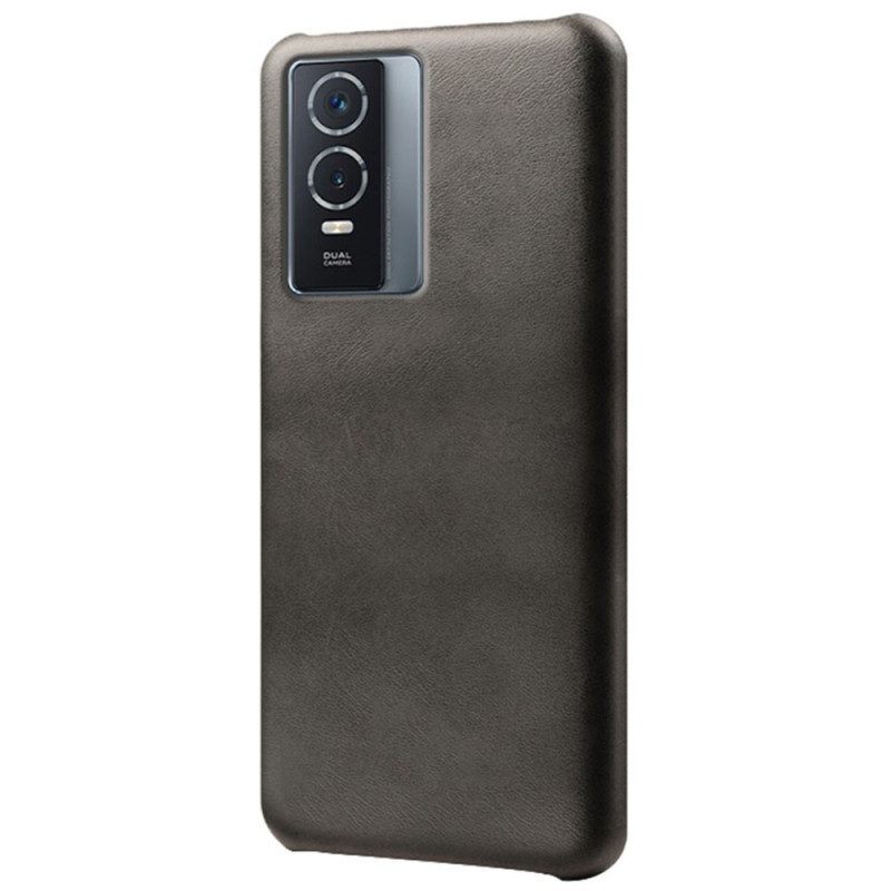 Hoesje voor Vivo Y76 5G Litchi Performance Leereffect