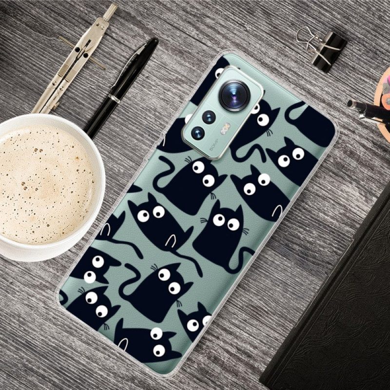 Hoesje voor Xiaomi 12 / 12X Meerdere Zwarte Katten