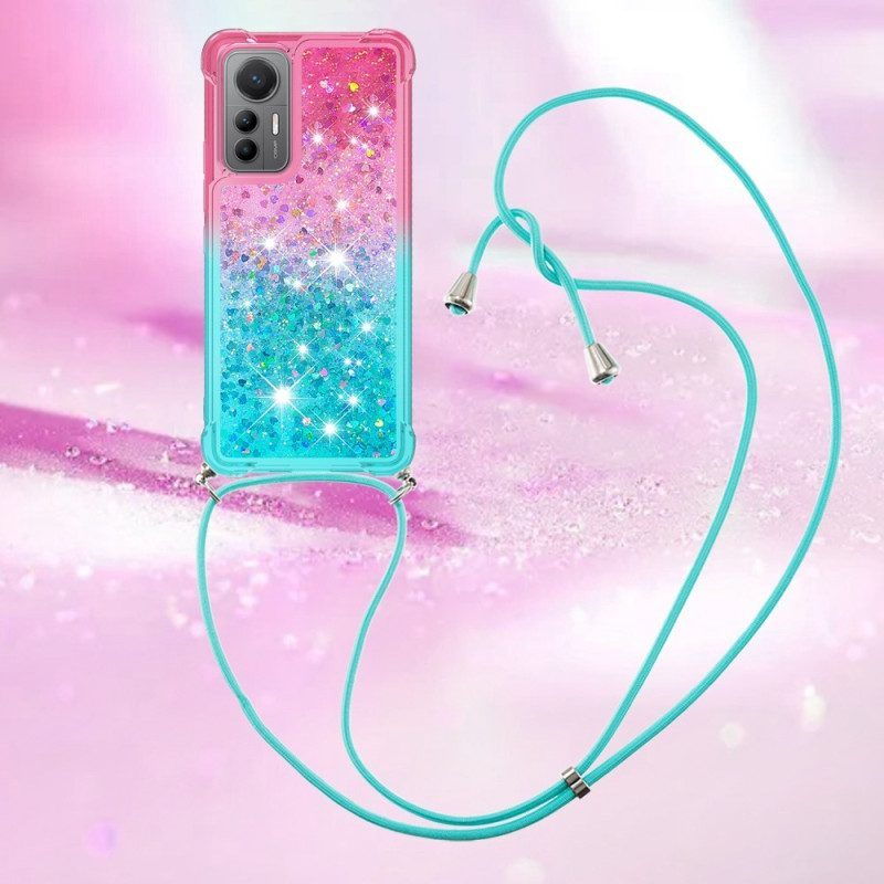 Hoesje voor Xiaomi 12 Lite Met Koord Glitter Siliconen Koord