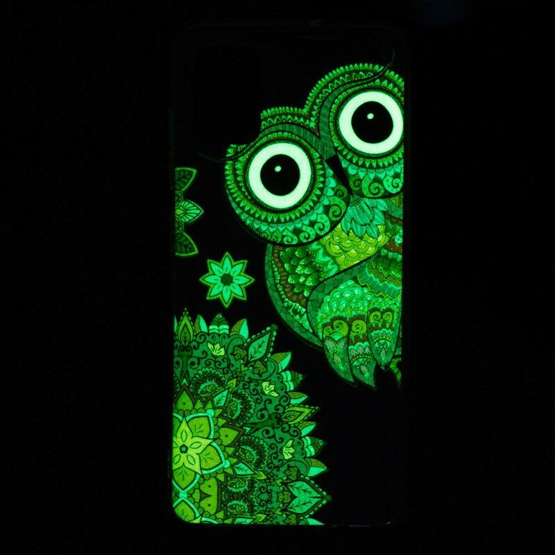 Hoesje voor Xiaomi Redmi Note 10 / 10S Fluorescerende Uil Mandala